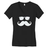 hipster glasses and moustache Women's V-Neck T-Shirt
