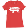 pig sausages funny Ladies Fitted T-Shirt