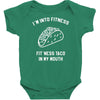 fitness fit taco in my mouth funny food eating healthy exercise gym Baby Bodysuit