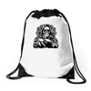 evil skull humor Drawstring Bags