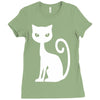 white cat funny Ladies Fitted T-Shirt