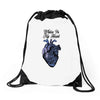 winter in my heart Drawstring Bags