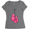 boxing gloves breast cancer Women's Triblend Scoop T-shirt