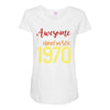 awesome since november 1970 Maternity Scoop Neck T-shirt