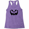 evil pumpkin face halloween costume Racerback Tank
