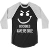 boobies make me smile 3/4 Sleeve Shirt