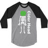 ciderhead cider drinking skeleton and apple 3/4 Sleeve Shirt