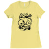 badass cat Ladies Fitted T-Shirt