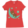 brown sleep Ladies Fitted T-Shirt