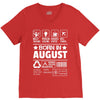 Born In August V-Neck Tee