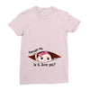 June Peeking Out Baby Girl Ladies Fitted T-Shirt