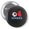 i heart zombies scary eye bloody heart halloween Pin-back button