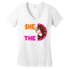 She Wants The D - Dunkin Donuts Women's V-Neck T-Shirt