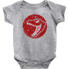 Red Dinosaur Baby Bodysuit