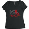 eat sleep bmx repeat Women's Triblend Scoop T-shirt