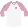 Pixeled Pink Ribbon 3/4 Sleeve Shirt