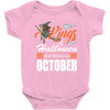 Halloween Kings Are Born In October Baby Bodysuit