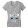 birthday unicorn family series dad Women's V-Neck T-Shirt