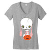 skull bunny Women's V-Neck T-Shirt