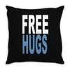 funny t shirts free hugs adult Throw Pillow