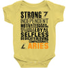 Strong Independent Motivated Aries Baby Onesie