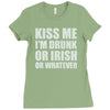 kiss me i'm drunk or irish Ladies Fitted T-Shirt