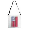 t-rex vintage american flag Adjustable Strap Totes