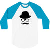 hat wayfarer glasses funny moustache hipster funny geek light tee shir 3/4 Sleeve Shirt