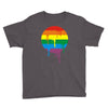 rainbow colored stripes dot running splashes Youth Tee