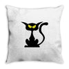black cat Throw Pillow