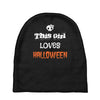this girl loves halloween Baby Beanies