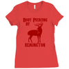 deer hunter body piercing by remington black tee shotgun rifle hunting Ladies Fitted T-Shirt