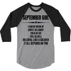 Super September Girl 3/4 Sleeve Shirt