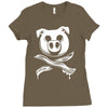 pig bacon cross bones pirate Ladies Fitted T-Shirt