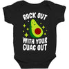rock out with your guac out Baby Bodysuit