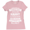 Super Cool Nanny Of A Freaking Awesome Grandson Ladies Fitted T-Shirt
