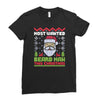 most wanted beard man this christmas Ladies Fitted T-Shirt