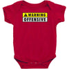 warning offensive mens funny Baby Bodysuit