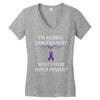 I Am Kicking Cancers Butt Whats Your Superpower? Women's V-Neck T-Shirt