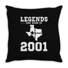legends are born in 2001 hoodie 9 Throw Pillow
