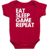 eat sleep game repeat Baby Bodysuit