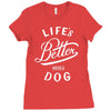 life's better with a dog Ladies Fitted T-Shirt