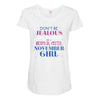 don't be jealous just because i'm a super cute november girl Maternity Scoop Neck T-shirt