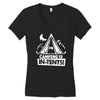 white ink camping is in tents funny Women's V-Neck T-Shirt
