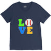 love baseball neon rhinestuds V-Neck Tee