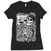 boombox skull Ladies Fitted T-Shirt