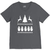 christmas scene reindeer funny V-Neck Tee