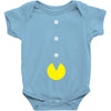 funny 80s pacman 'eating buttons' Baby Onesie