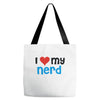 i love my nerd Tote Bags
