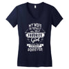 My Wife Is Totally My Most Favorite Girl Women's V-Neck T-Shirt